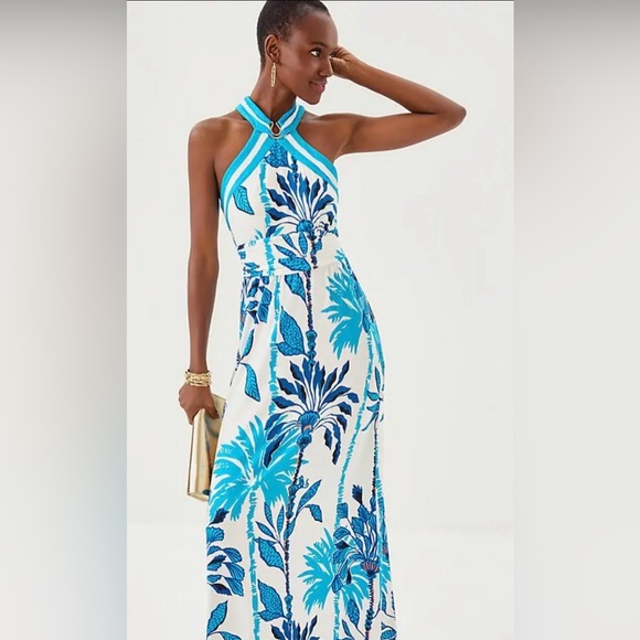 Lily Pulitzer Devena Halter Maxi Dress Size 16 NWT - Picture 3 of 15